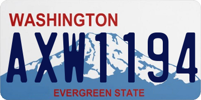 WA license plate AXW1194