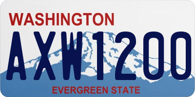 WA license plate AXW1200