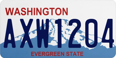 WA license plate AXW1204