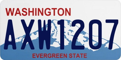 WA license plate AXW1207