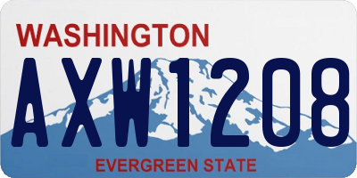 WA license plate AXW1208