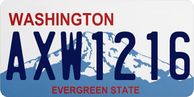 WA license plate AXW1216