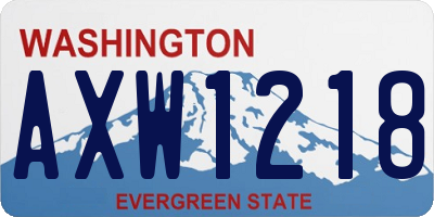 WA license plate AXW1218