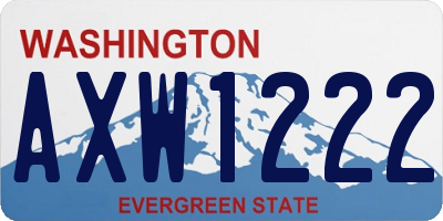 WA license plate AXW1222