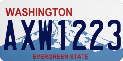 WA license plate AXW1223