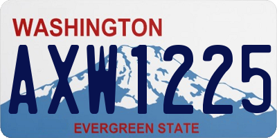 WA license plate AXW1225