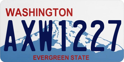 WA license plate AXW1227