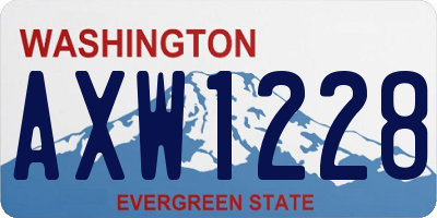 WA license plate AXW1228