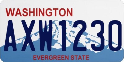 WA license plate AXW1230