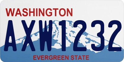 WA license plate AXW1232