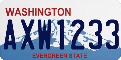 WA license plate AXW1233