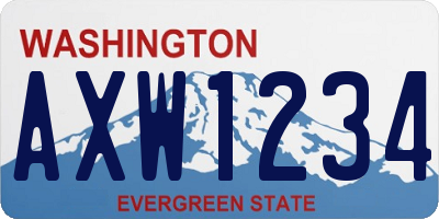 WA license plate AXW1234