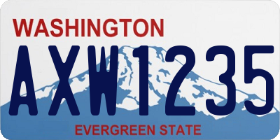 WA license plate AXW1235