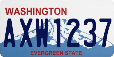 WA license plate AXW1237