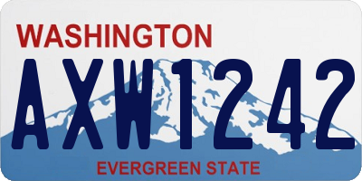 WA license plate AXW1242