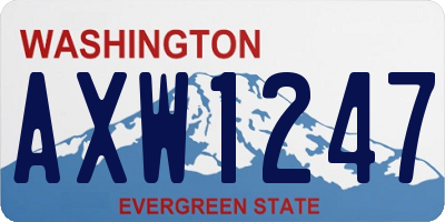 WA license plate AXW1247