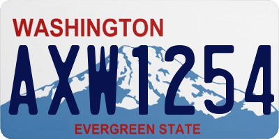 WA license plate AXW1254