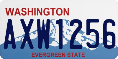 WA license plate AXW1256