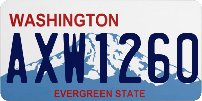 WA license plate AXW1260