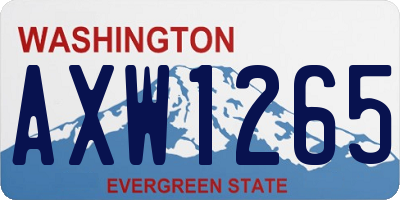 WA license plate AXW1265