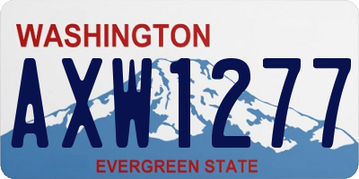 WA license plate AXW1277