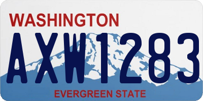 WA license plate AXW1283