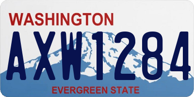 WA license plate AXW1284