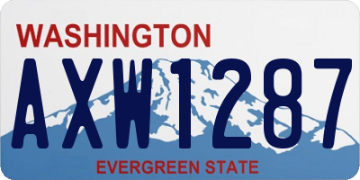 WA license plate AXW1287