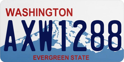 WA license plate AXW1288