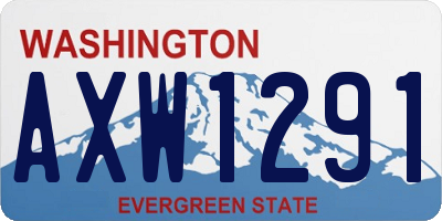 WA license plate AXW1291
