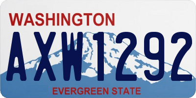 WA license plate AXW1292