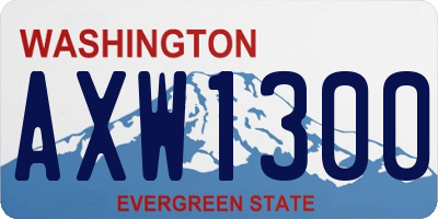 WA license plate AXW1300