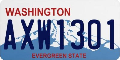 WA license plate AXW1301