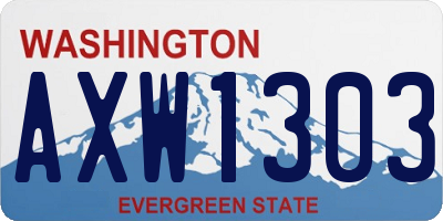 WA license plate AXW1303