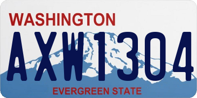 WA license plate AXW1304