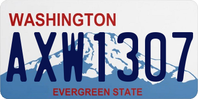WA license plate AXW1307