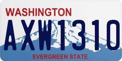 WA license plate AXW1310