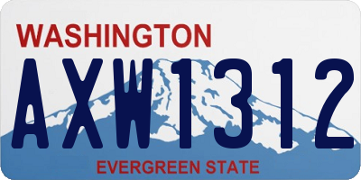 WA license plate AXW1312
