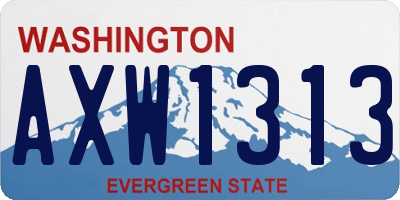WA license plate AXW1313