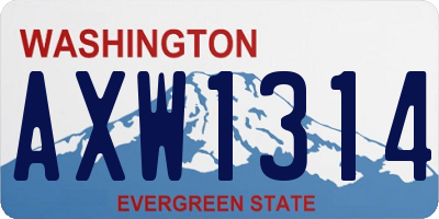 WA license plate AXW1314