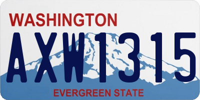 WA license plate AXW1315