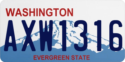 WA license plate AXW1316