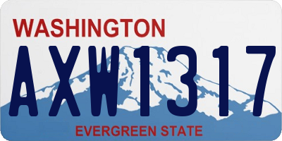 WA license plate AXW1317