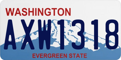 WA license plate AXW1318