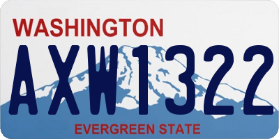WA license plate AXW1322