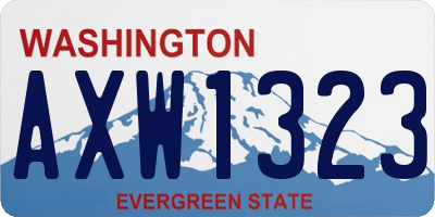 WA license plate AXW1323