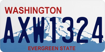 WA license plate AXW1324