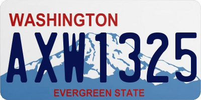 WA license plate AXW1325