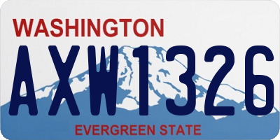 WA license plate AXW1326
