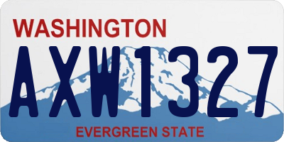 WA license plate AXW1327